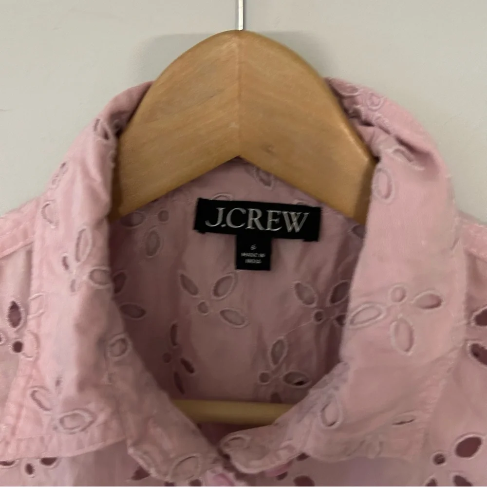 J. Crew Spring Garden Eyelet Blouse Pink Purple - Picture 8 of 8